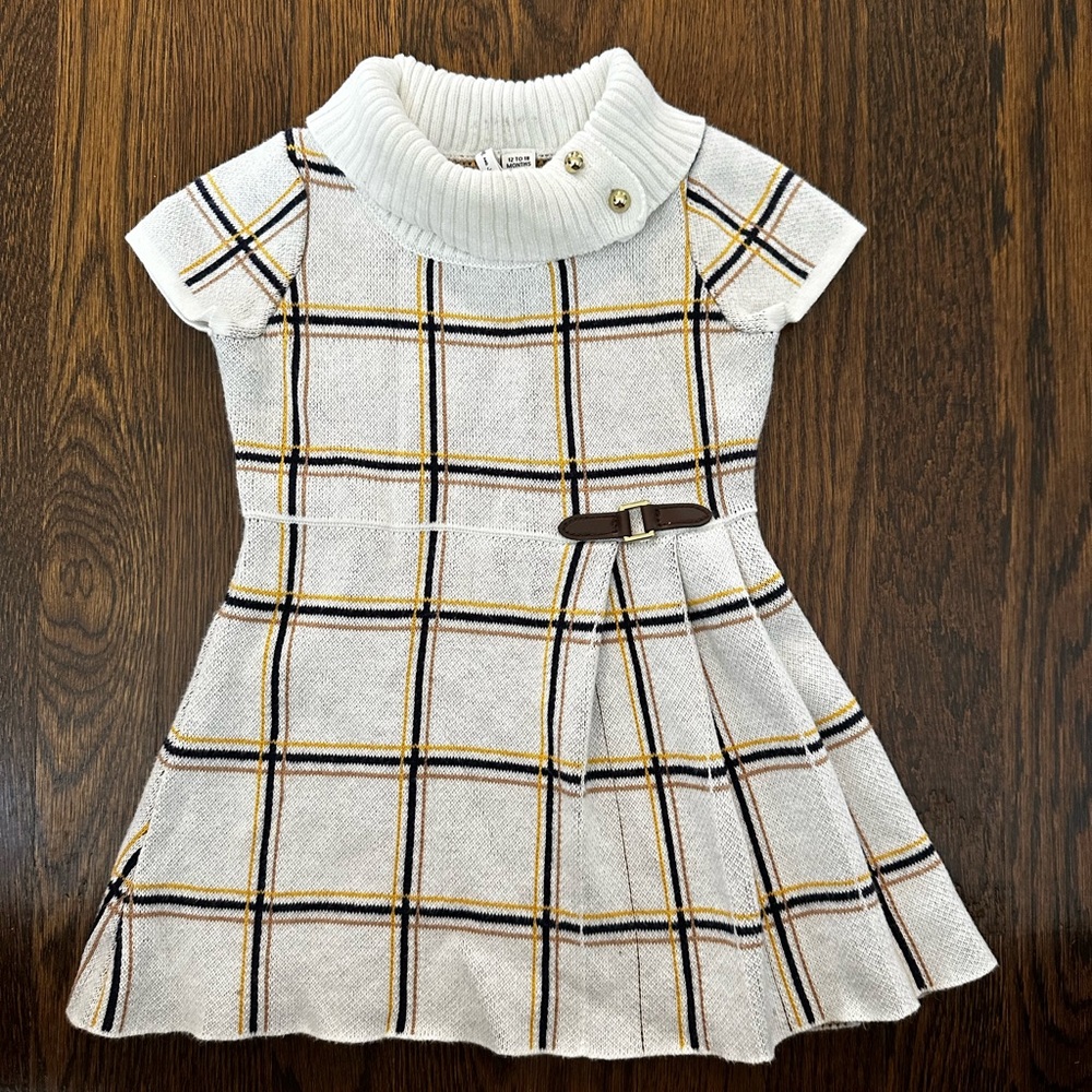 Janie and Jack Plaid Sweater Dress // 12-18 months